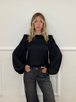 Blusa In Raso Lumina LD6110 Nero