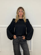 Blusa In Raso Lumina LD6110 Nero