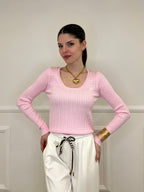 Maglia Trecce Cuore 1697 Rosa