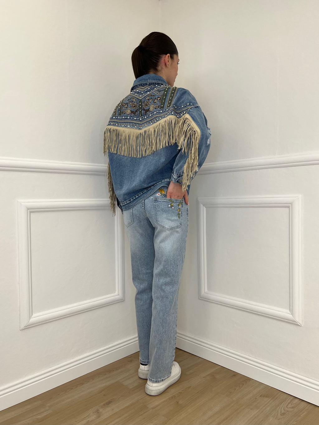 Jeans Ricamo Posteriore 5343 Azzurro