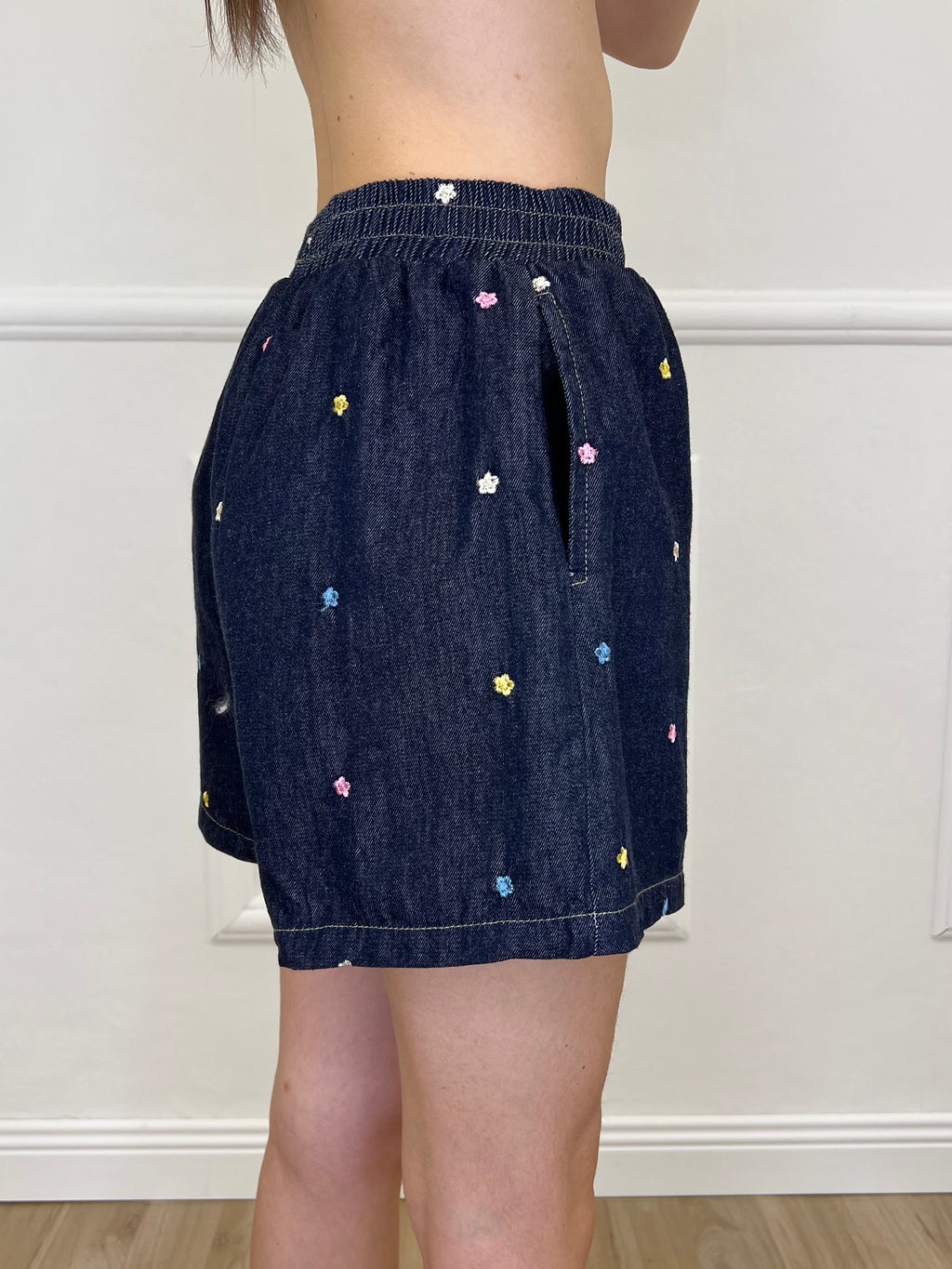 Completo Denim Shorts Ricami 2517 Blue Black