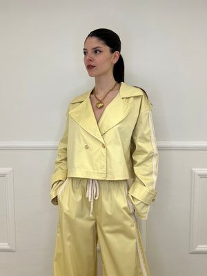 Trench Crop Doppiopetto Bande 7803 Giallo