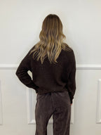 Maglia Over Paillettes 5582 Marrone