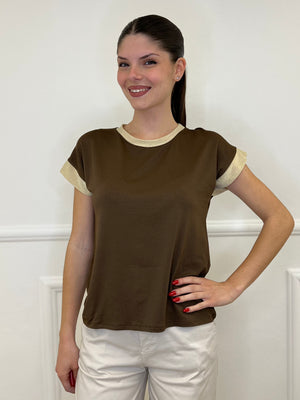 T-shirt Profili Lurex 24288 Caffè