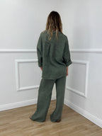 Camicia Scatoletta Lino 89303 Verde