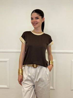 T-shirt Profili Lurex 24288 Marrone