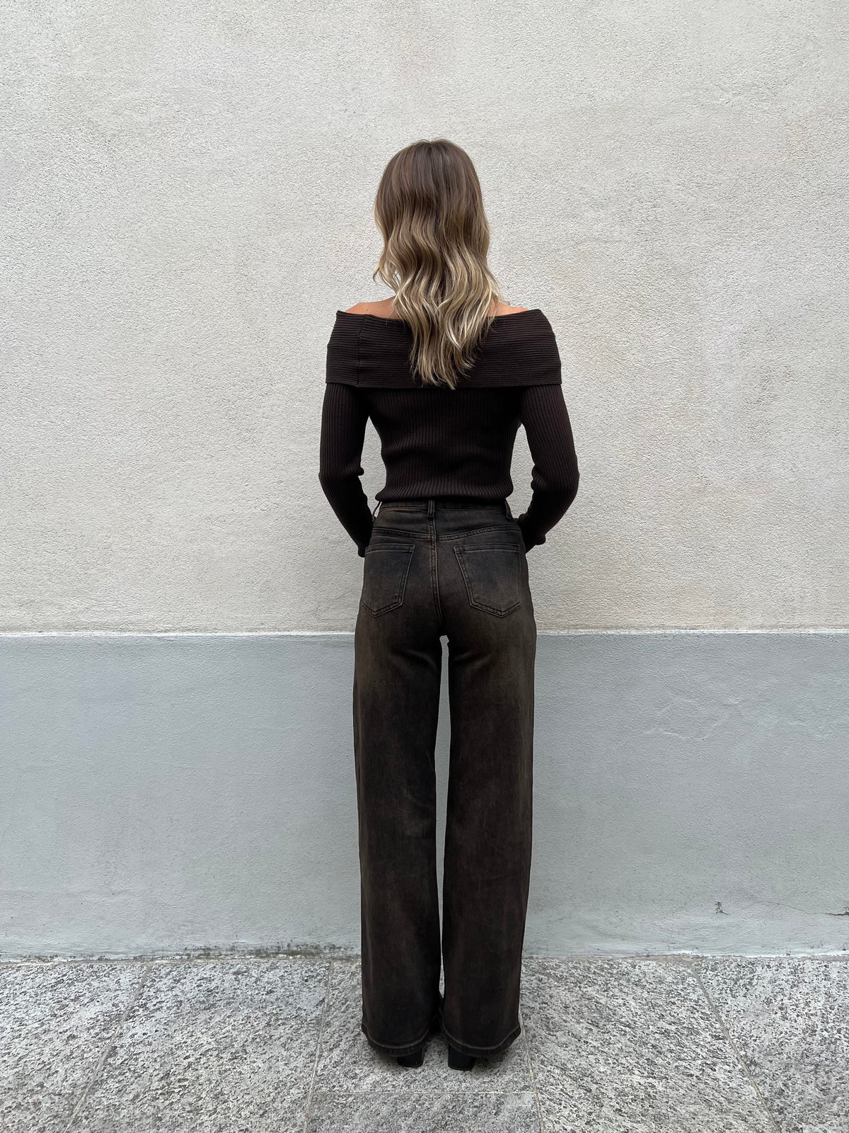 Jeans Straight Stonewash 5132 Marrone