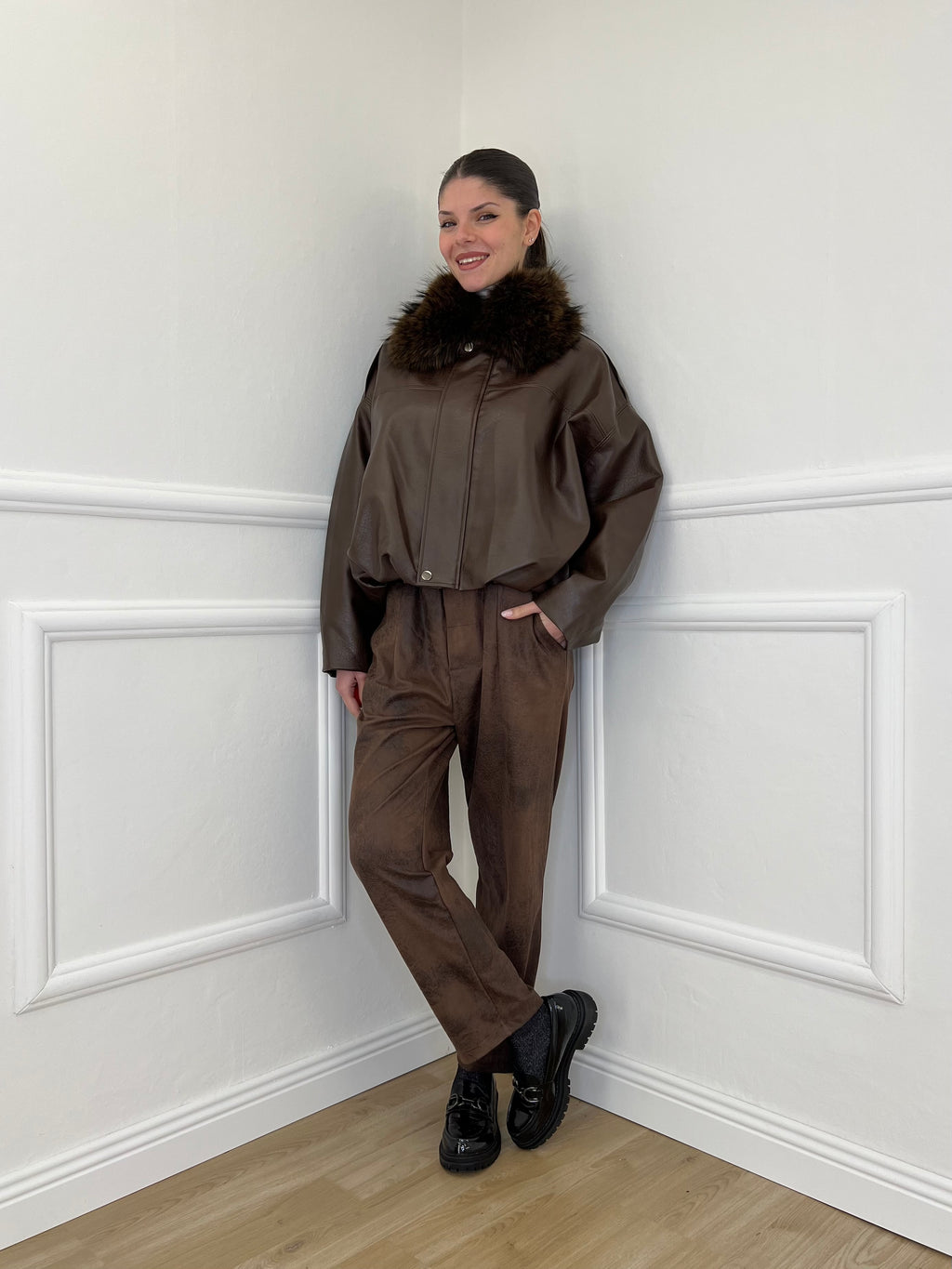 Bomber Collo Pelliccia 19279 Moro