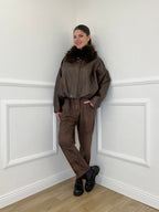 Bomber Collo Pelliccia 19279 Moro