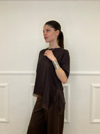 T-shirt Asimmetrica Con Pizzo 2824 Moro
