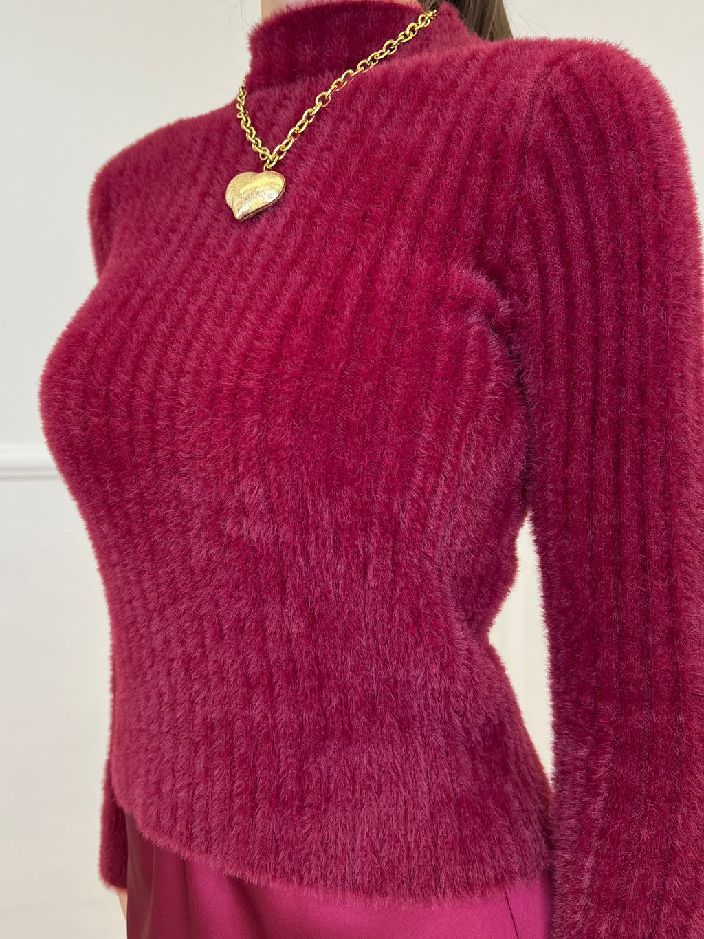 Maglia Fluffy Lupetto 8881 Bordeaux
