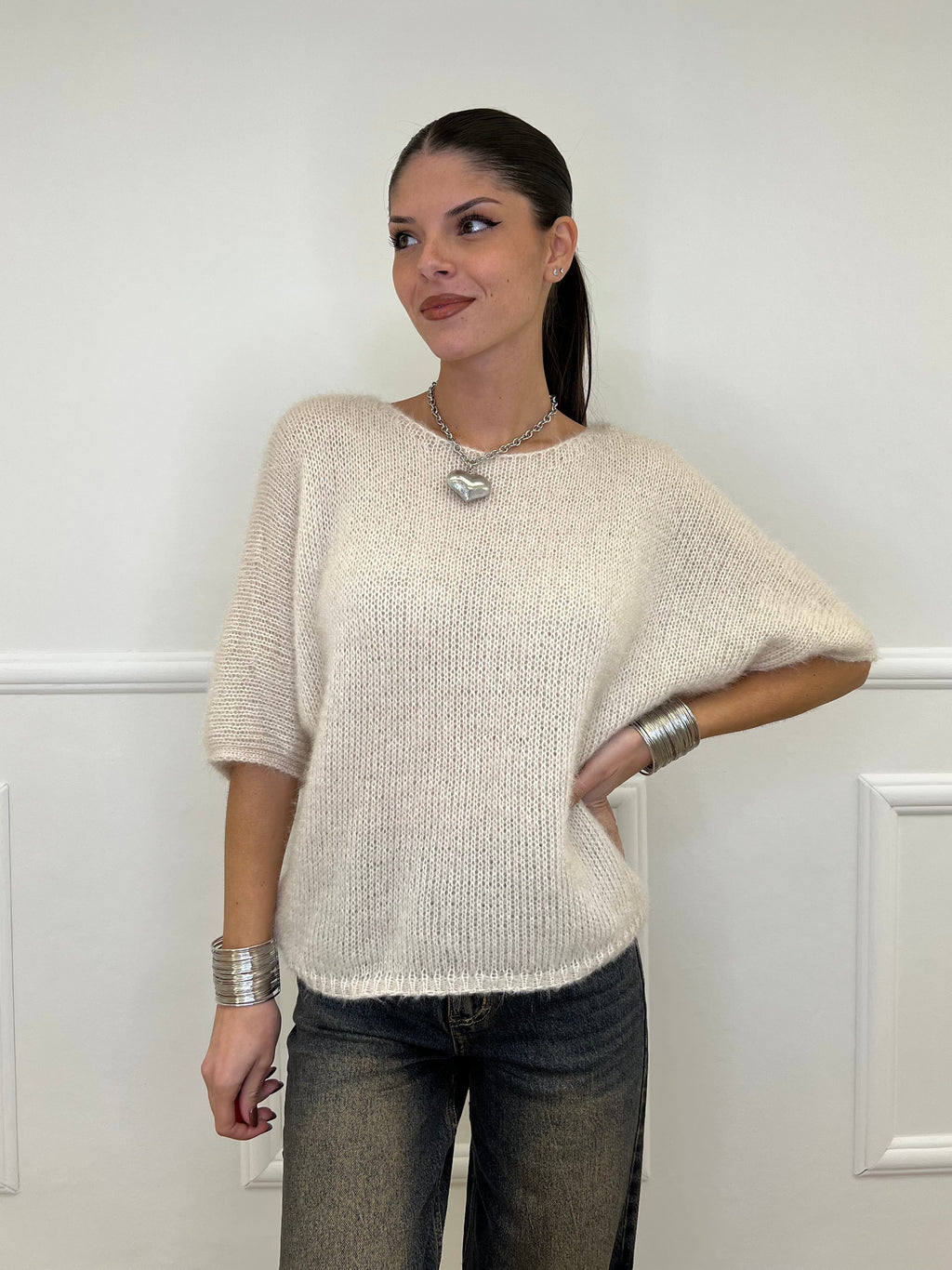 Maglia Mohair 911 Ecru