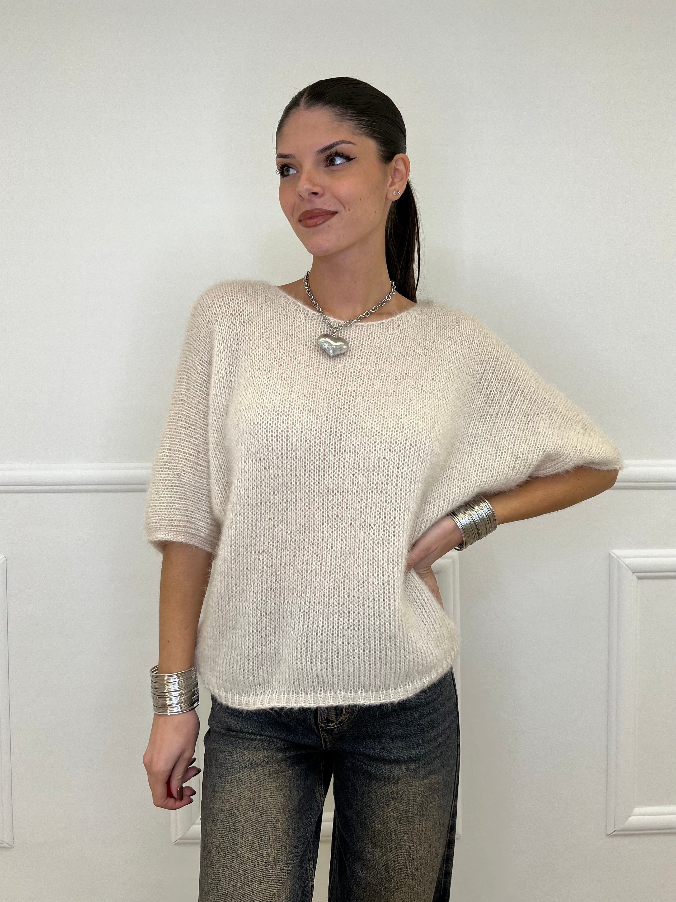 Maglia Mohair 911 Ecru