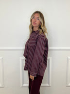 Camicia Regimental Over 28813 Burgundy