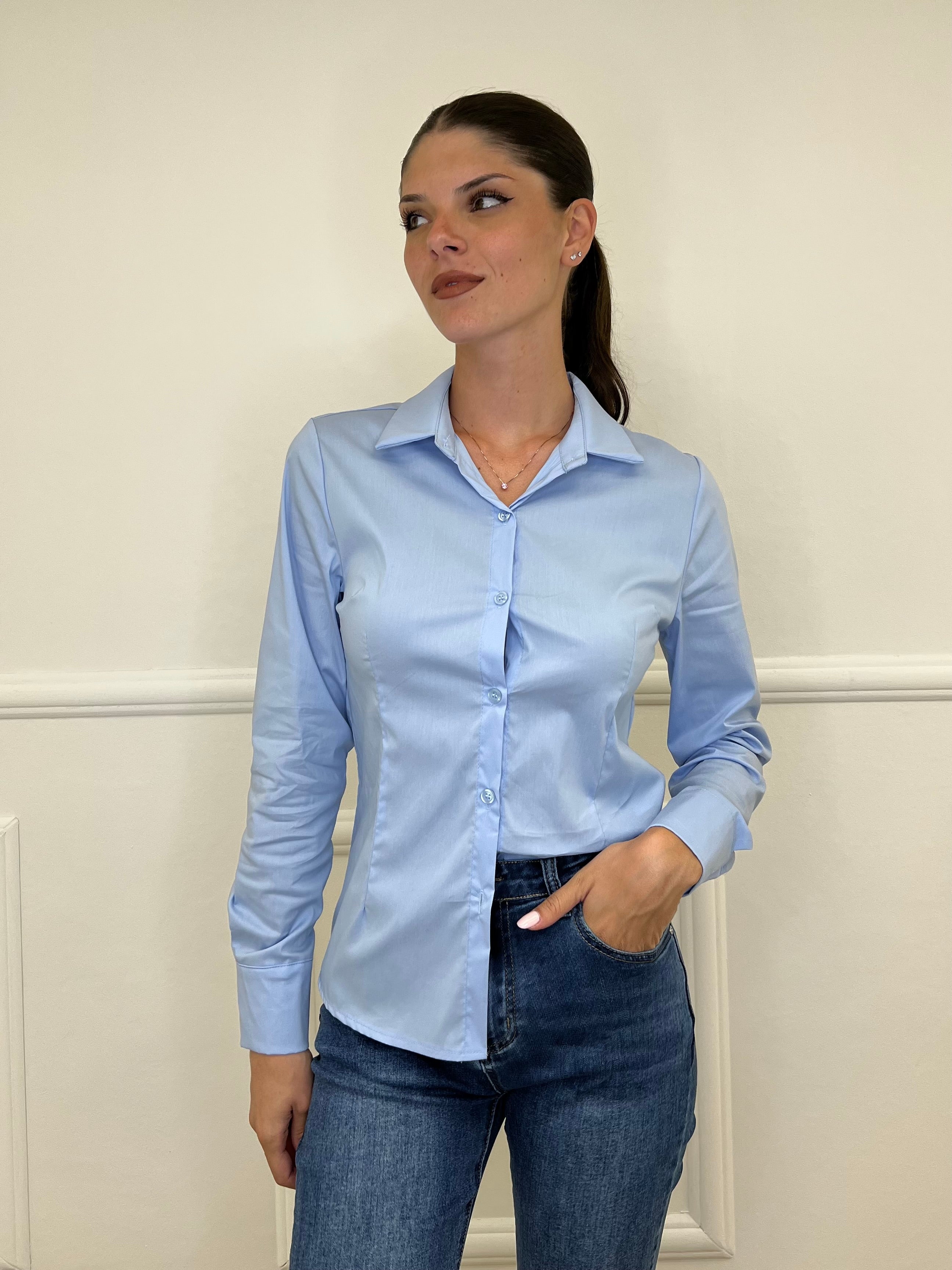Camicia Basic 6036 Azzurro - Bazar Abbigliamento
