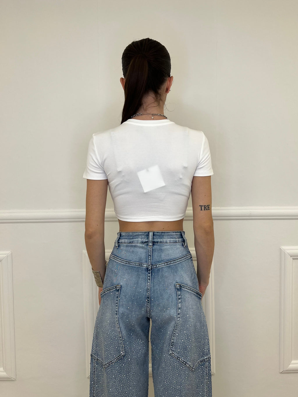 T-shirt Crop Lumina LC240001 Bianco