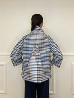 Giacca In Taffetà a Quadri 190771 Blu