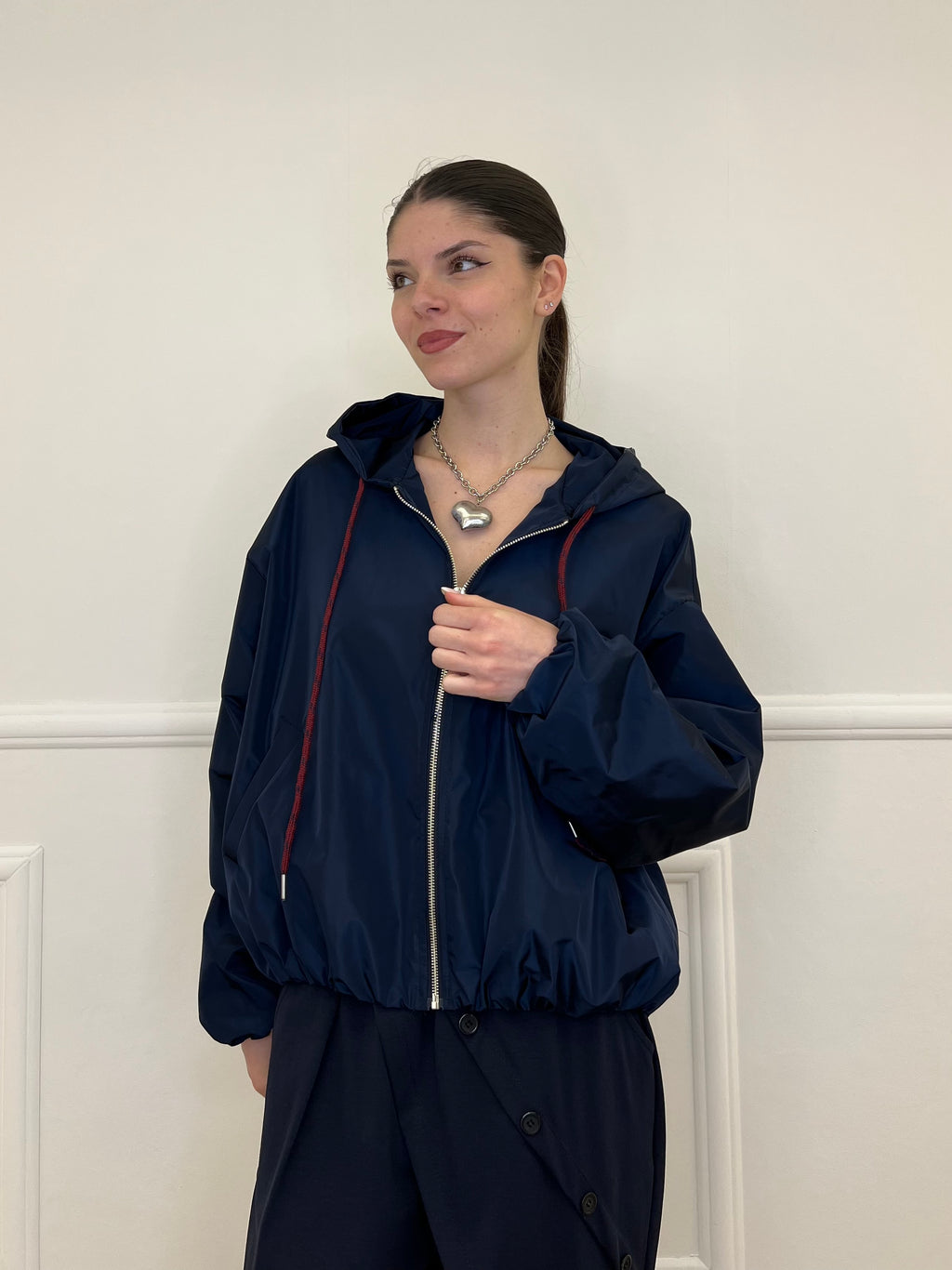 Giubbino Taffetà Cappuccio 5029 Blu