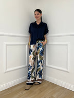 Completo Satin Pantalone Fantasia 17397 Blu