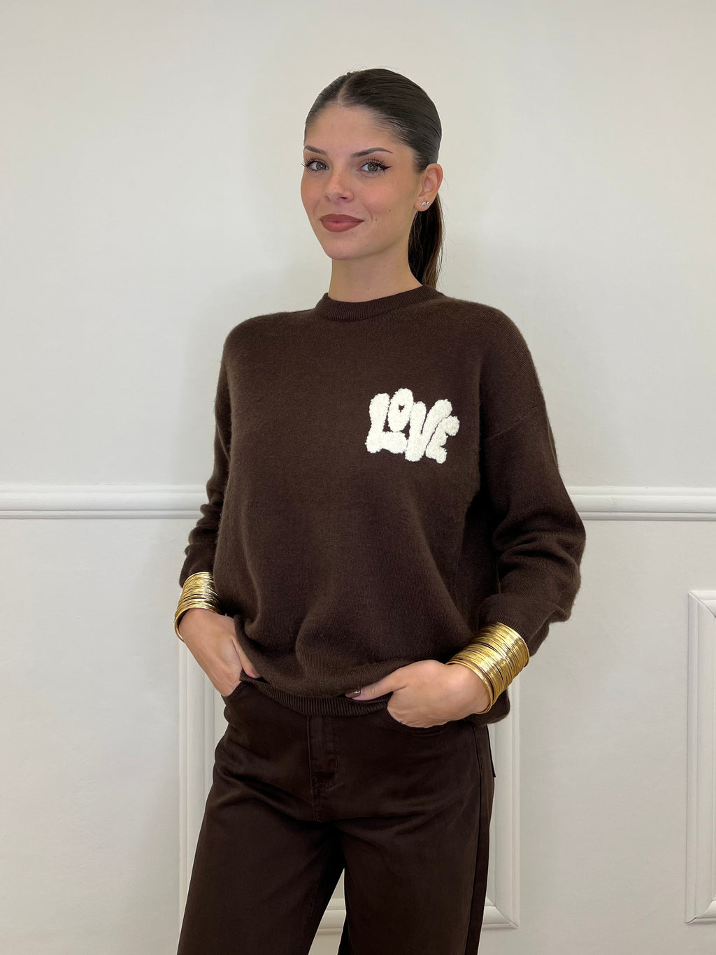 Maglia Love 4982608 Marrone