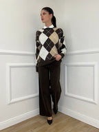 Jeans Palazzo T1001-1 Marrone