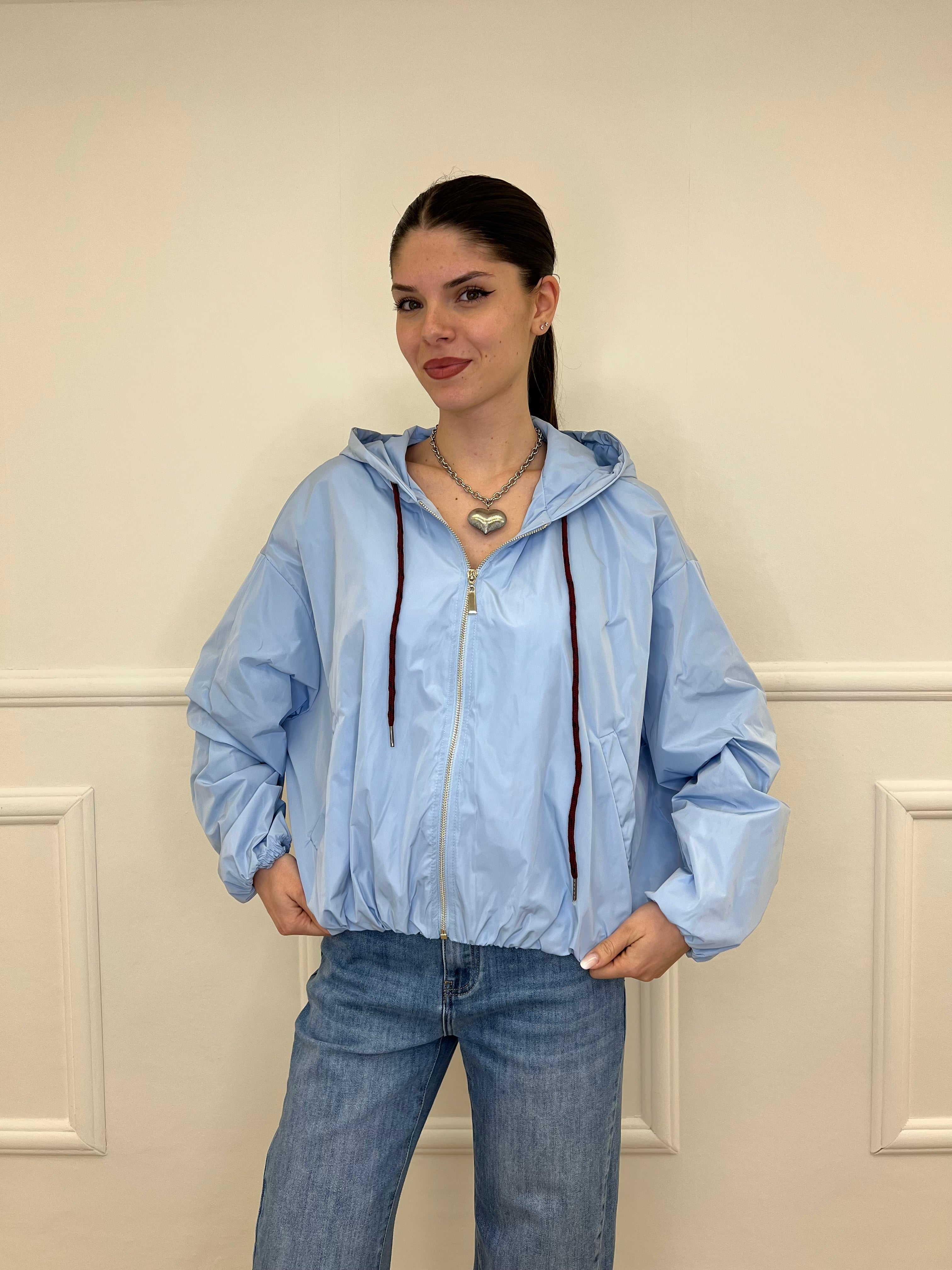 Giubbino Taffetà Cappuccio 5029 Azzurro