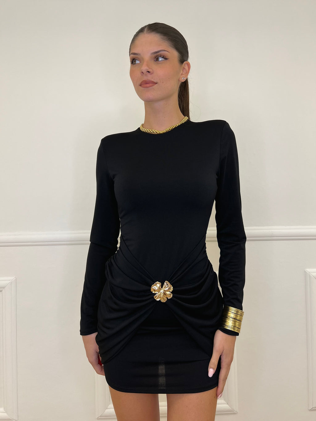 Abito Goffrato 12063 Nero