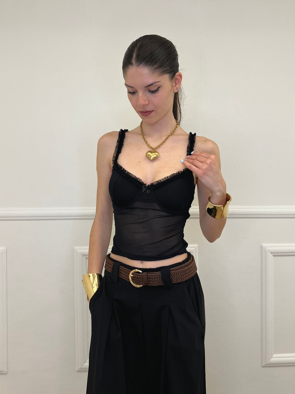 Corsetto In Tulle 6008 Nero