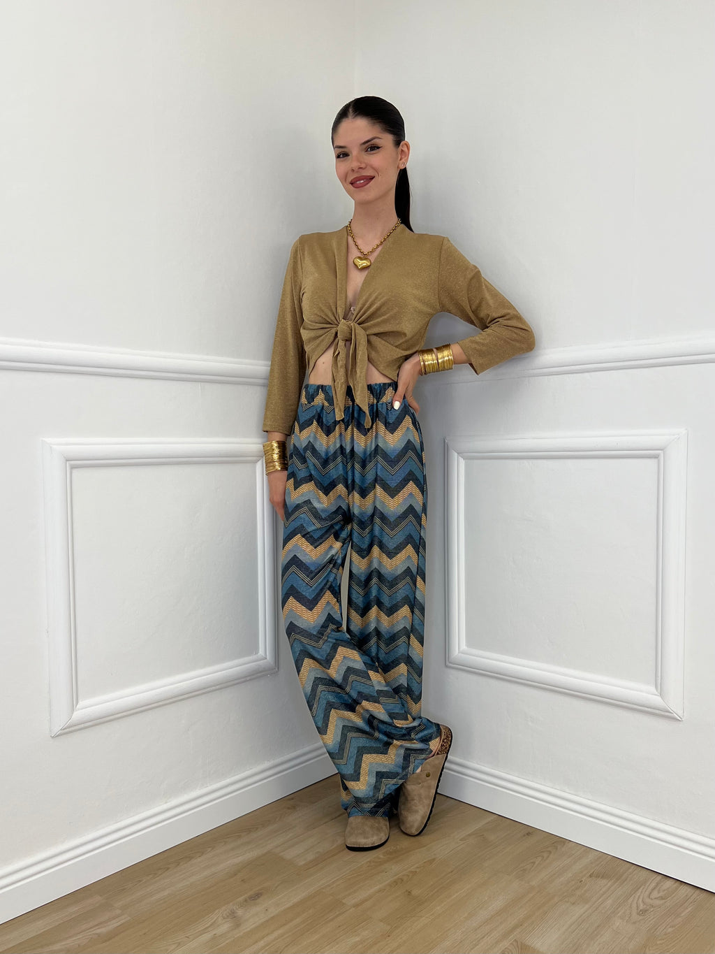 Pantalone Lurex Chevron 1795 Ottanio