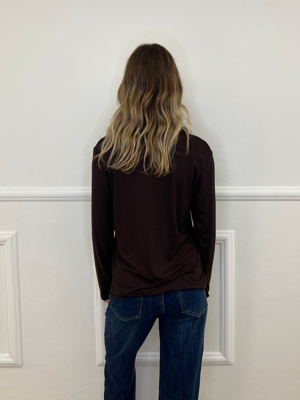 Camicia In Jersey Di Viscosa 28163L Marrone