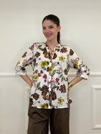 Camicia Fiori Strop Coreana 2588 Verde
