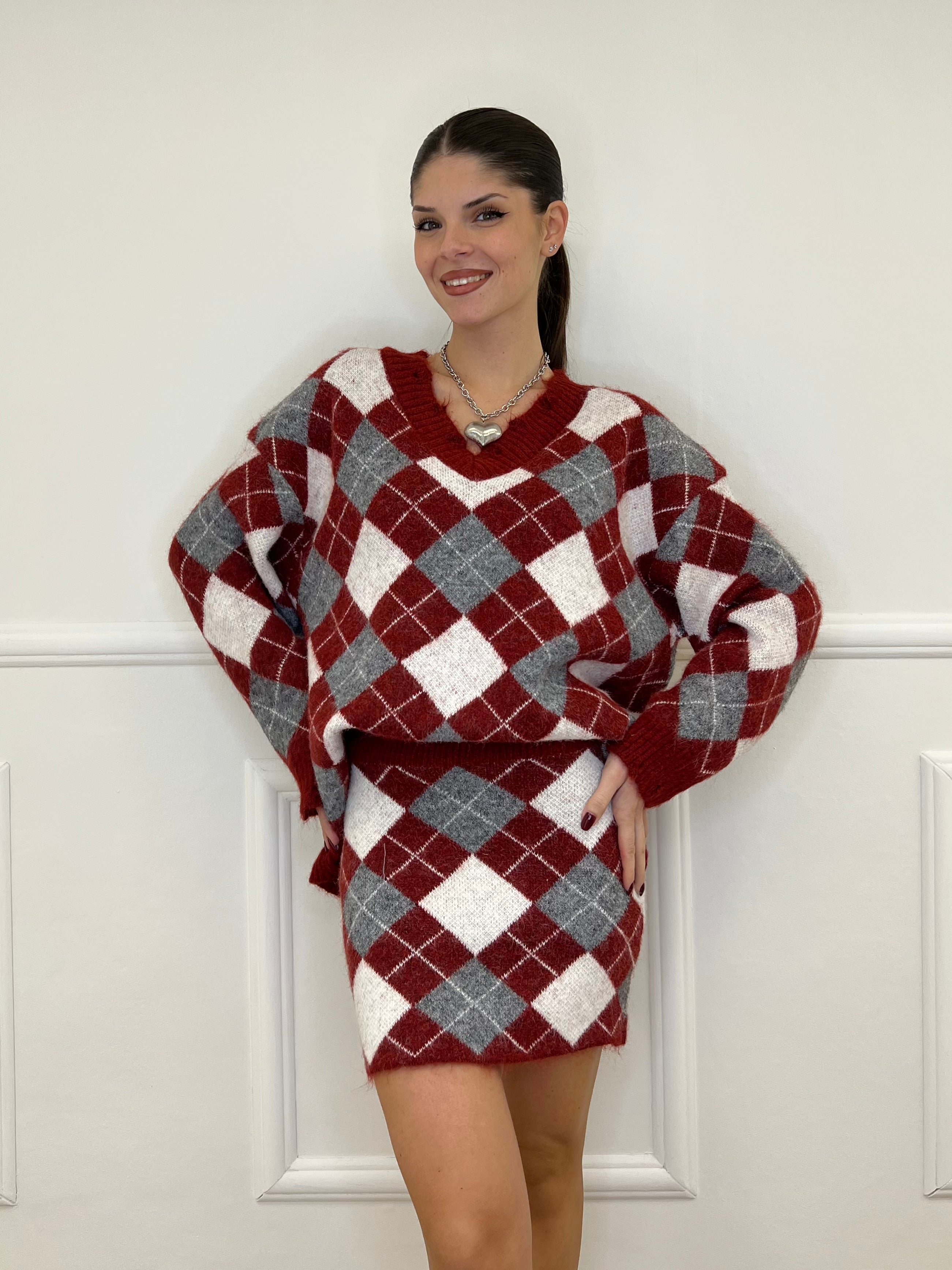 Completo Losanghe 2595 Burgundy