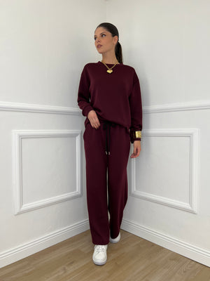 Pantalone Flare Felpa 5855 Burgundy