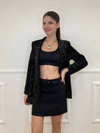 Gonna Cintura Paillettes 97025 Nero