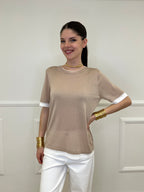Maglia Combinata Misto Seta E261 Mocha
