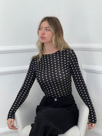 Maglia Ultralight con Cashmere Pois a Barchetta