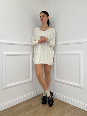 Maxi Maglia Strass 5292 Panna