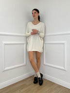 Maxi Maglia Strass 5292 Panna