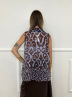 Camicia Trapezio Fantasia 4565 Azzurro e Moro
