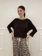 Maglia Barchetta Con Profili in Satin 43002