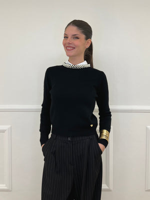 Maglia Collo Perle 25224 Nero