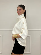 Maglia Bottoni Pipistrello 261124 Panna