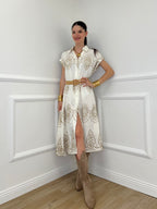 Abito Aletta Ricami Lurex 18148 Panna