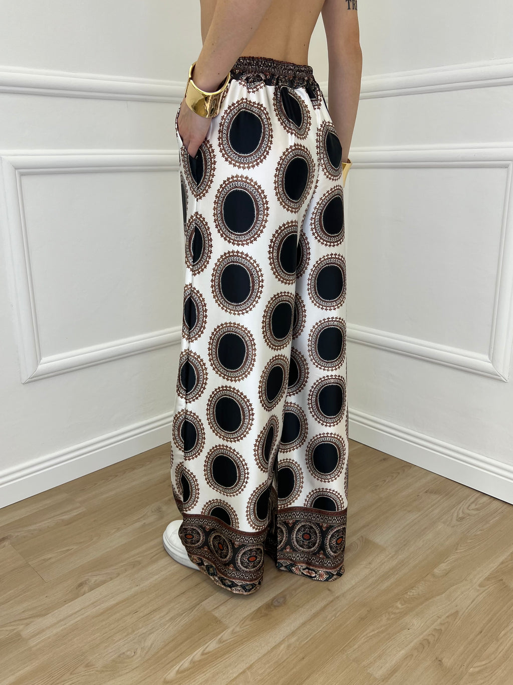 Pantalone Etnico Satin 6382 Nero