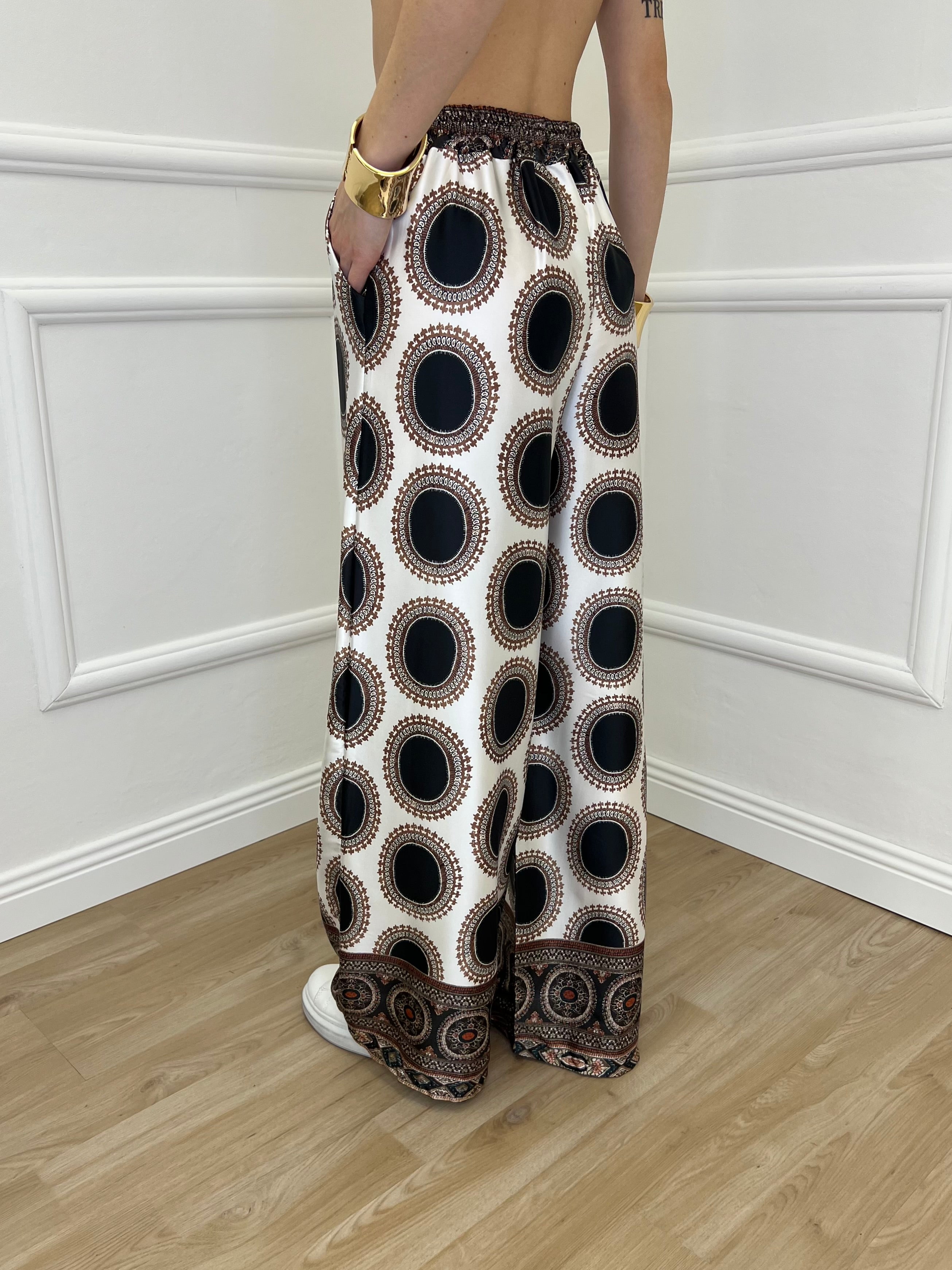 Pantalone Etnico Satin 6382 Nero