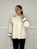 Maglia Profili Contrasto 5337 Panna