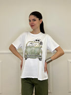 T-shirt Over Snoopy Con Strass