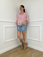 Camicia Lino Maniche Sangallo 1788 Rosa