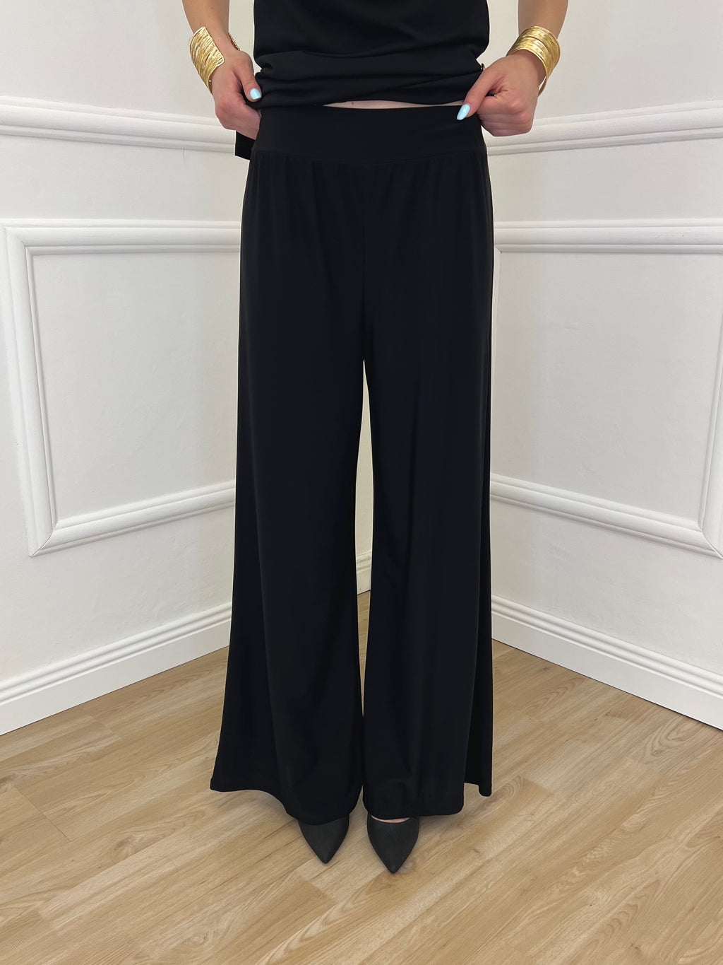 Pantalone Fluido 9078 Nero