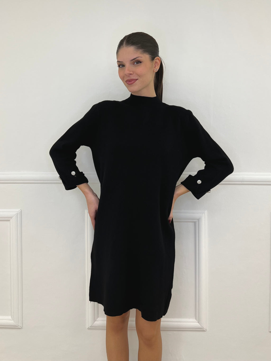 Abito in Maglia 9432 Nero